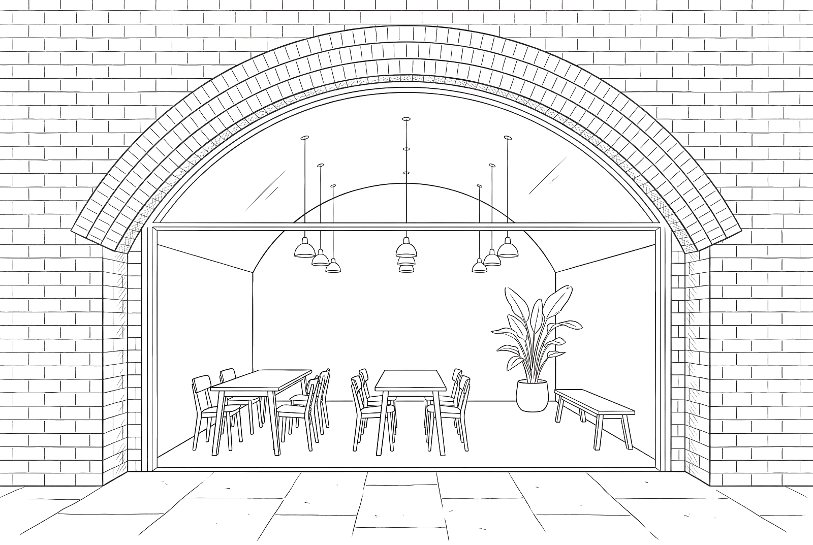 Illustration of London railway arches converted into thriving business spaces