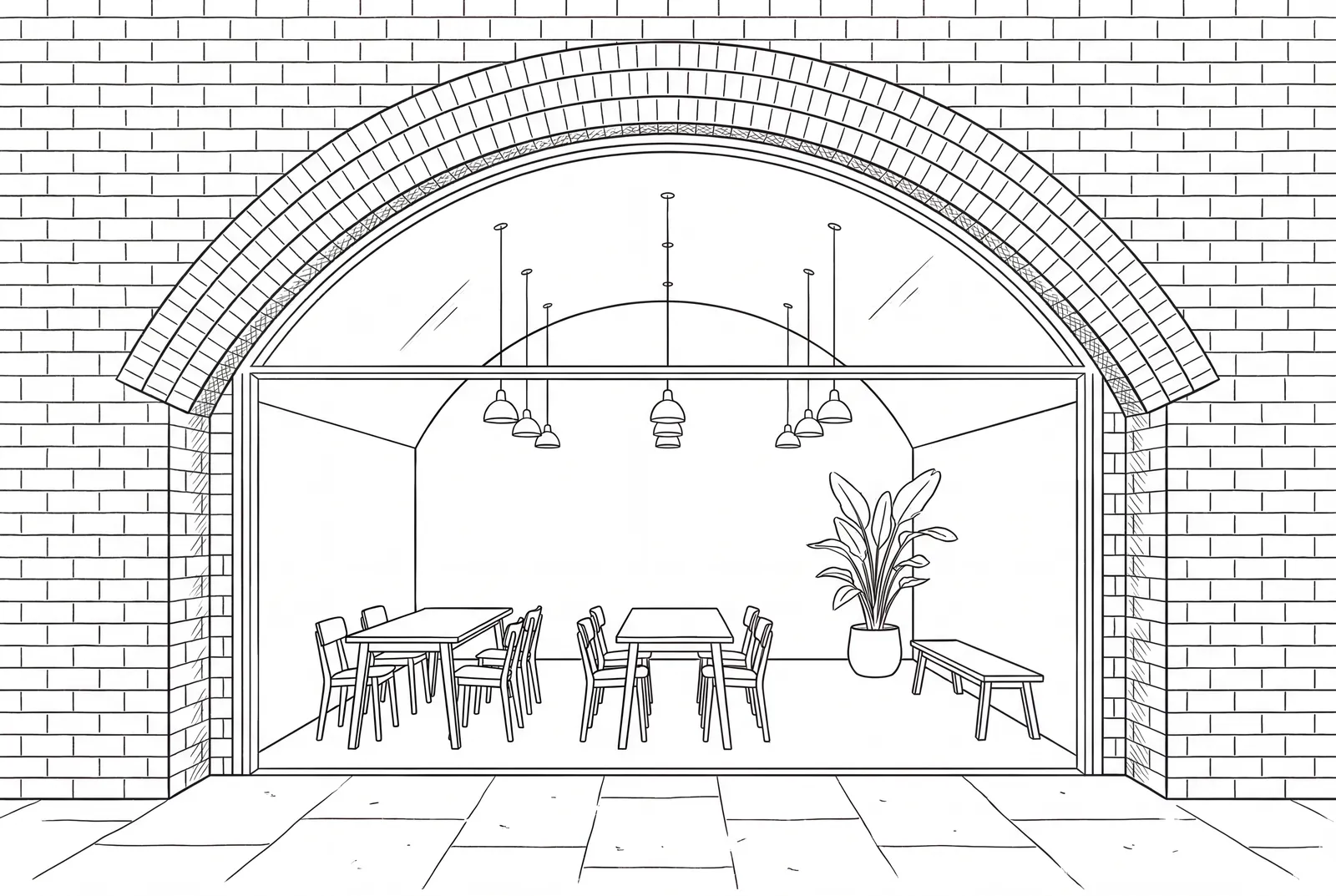 Illustration of London railway arches converted into thriving business spaces
