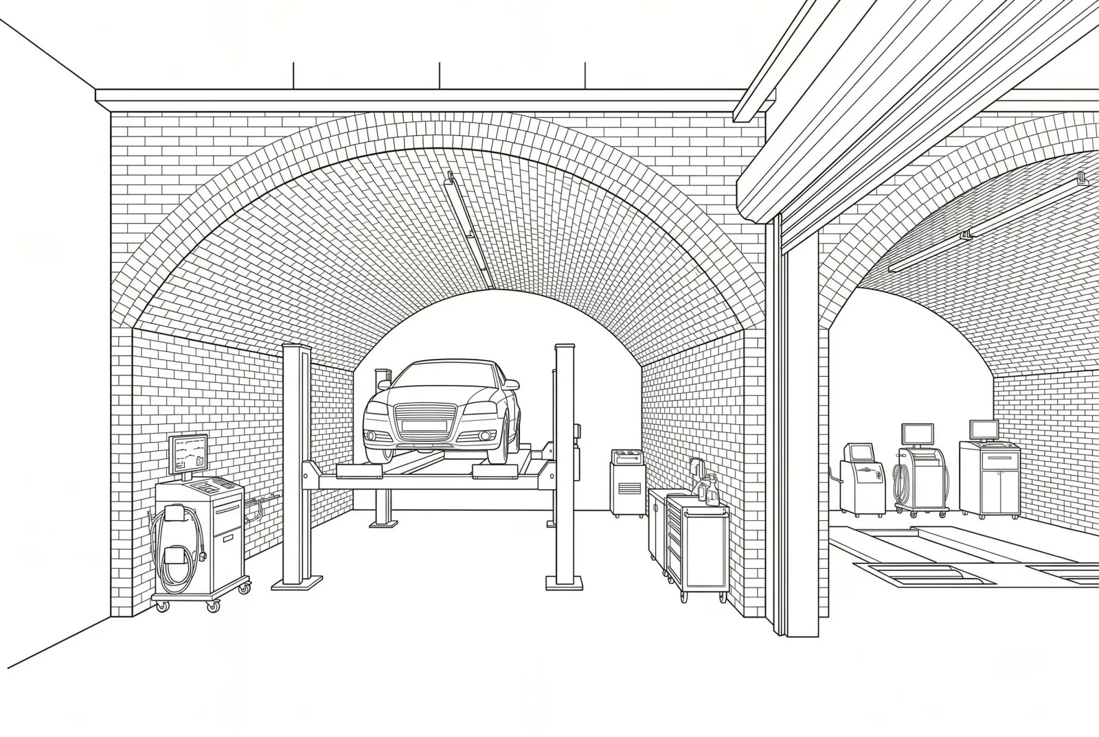 Auto workshop and MOT testing inside a railway arch