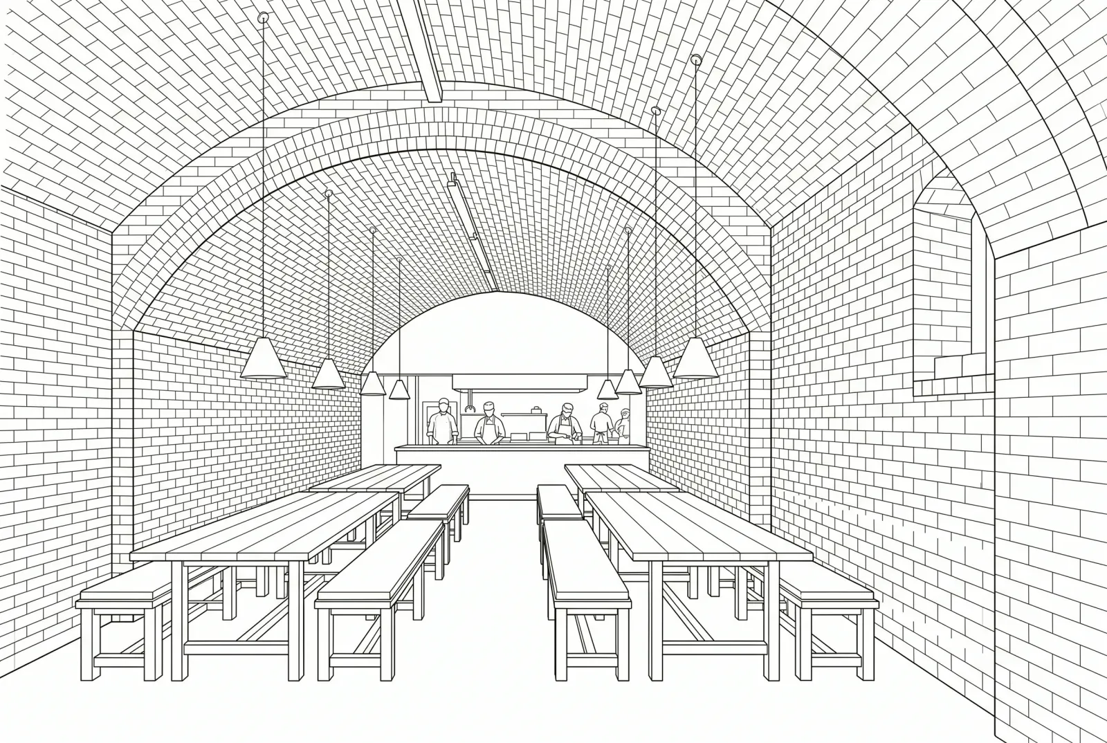 Restaurant inside a railway arch