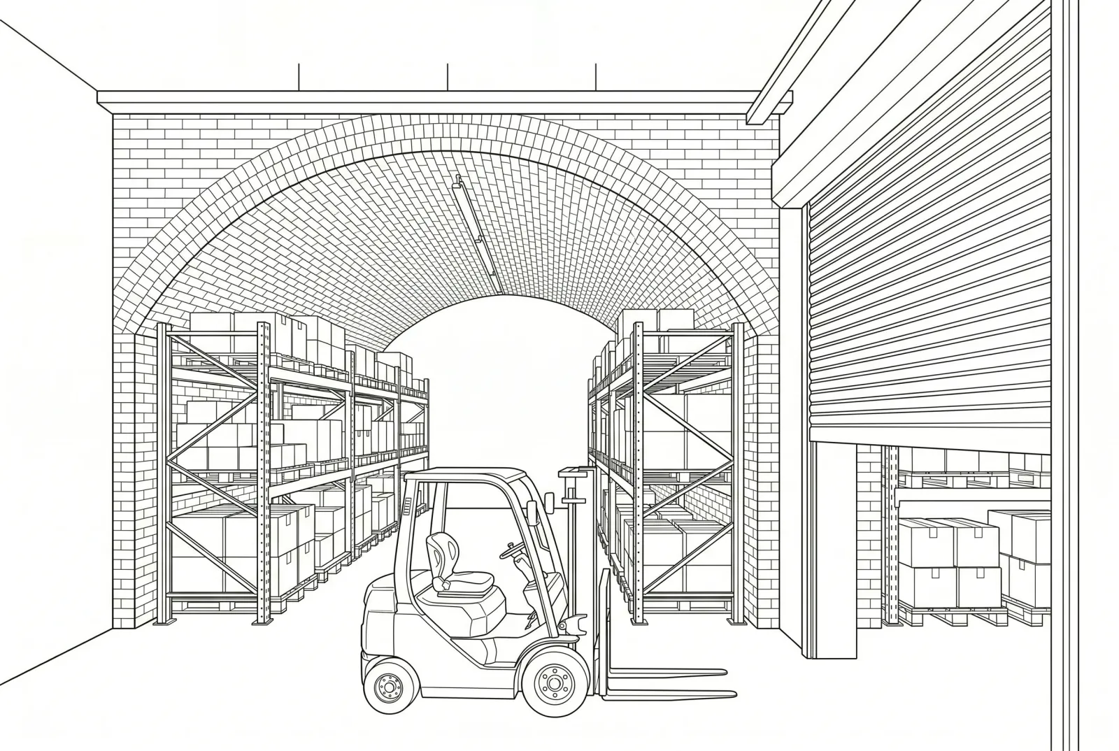 Storage unit inside a railway arch