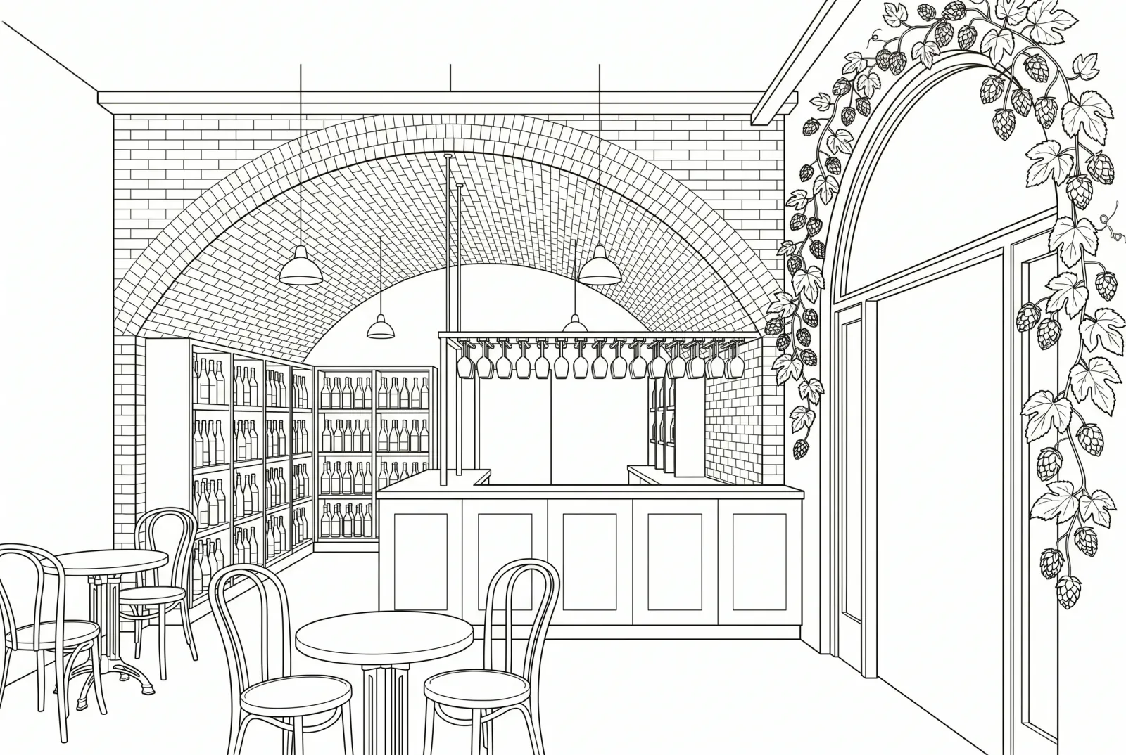 Wine bar inside a railway arch